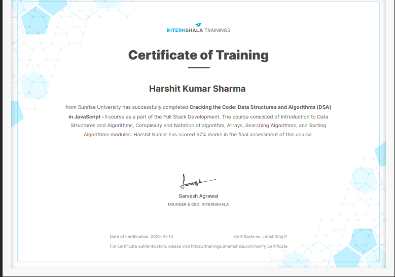 Developing Interactive Websites with JavaScript Certificate