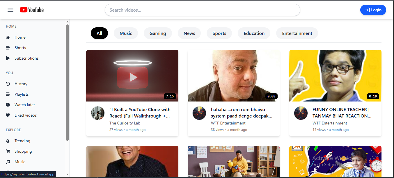 YouTube Clone